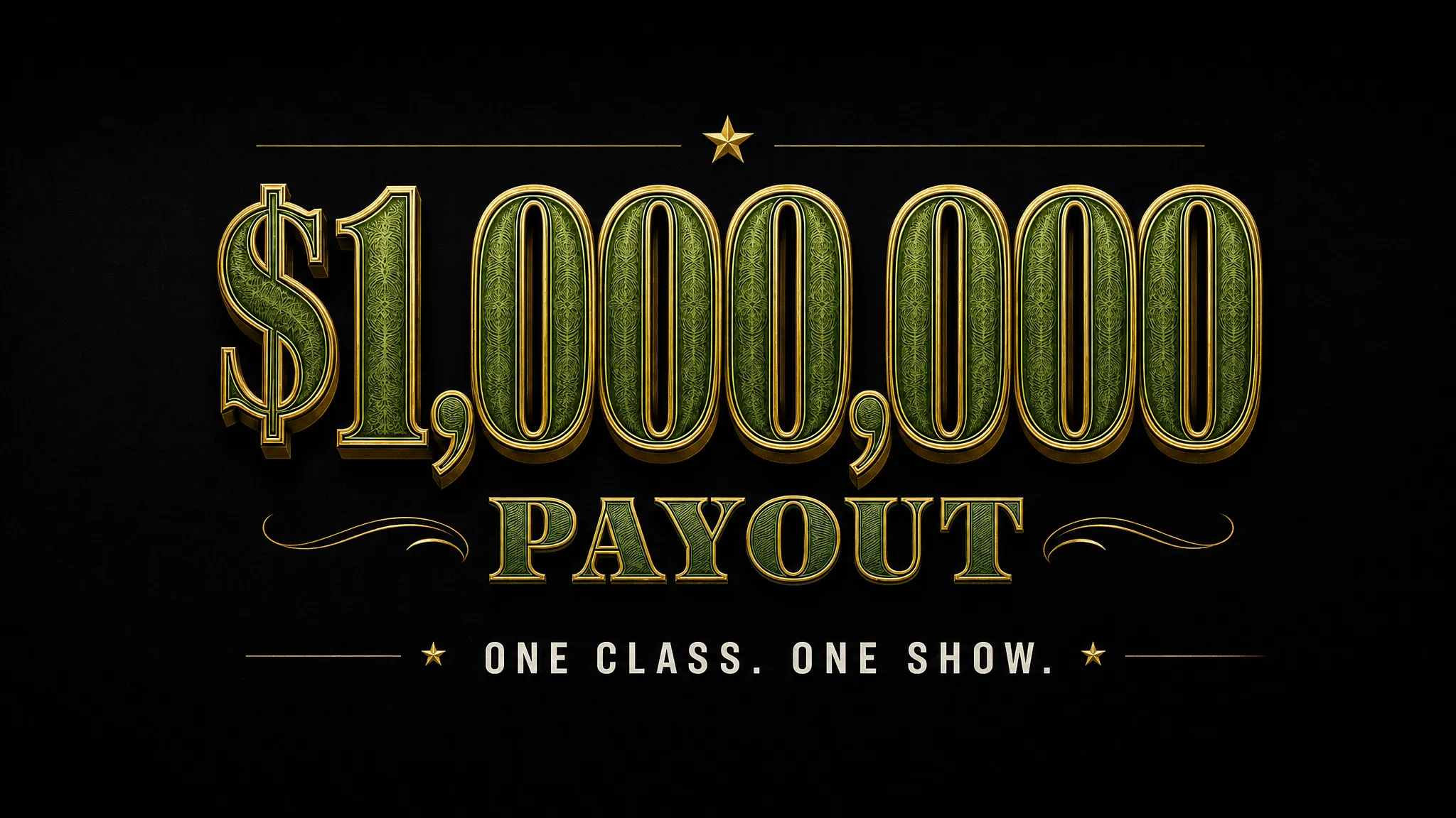 Million Sort - $1,000,000 Payout. One Class. One Show.